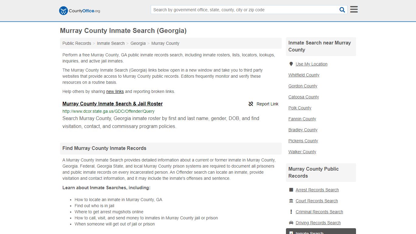 Inmate Search - Murray County, GA (Inmate Rosters & Locators)